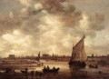 Vue de Leiden 1650 Bateau paysage marin Jan van Goyen